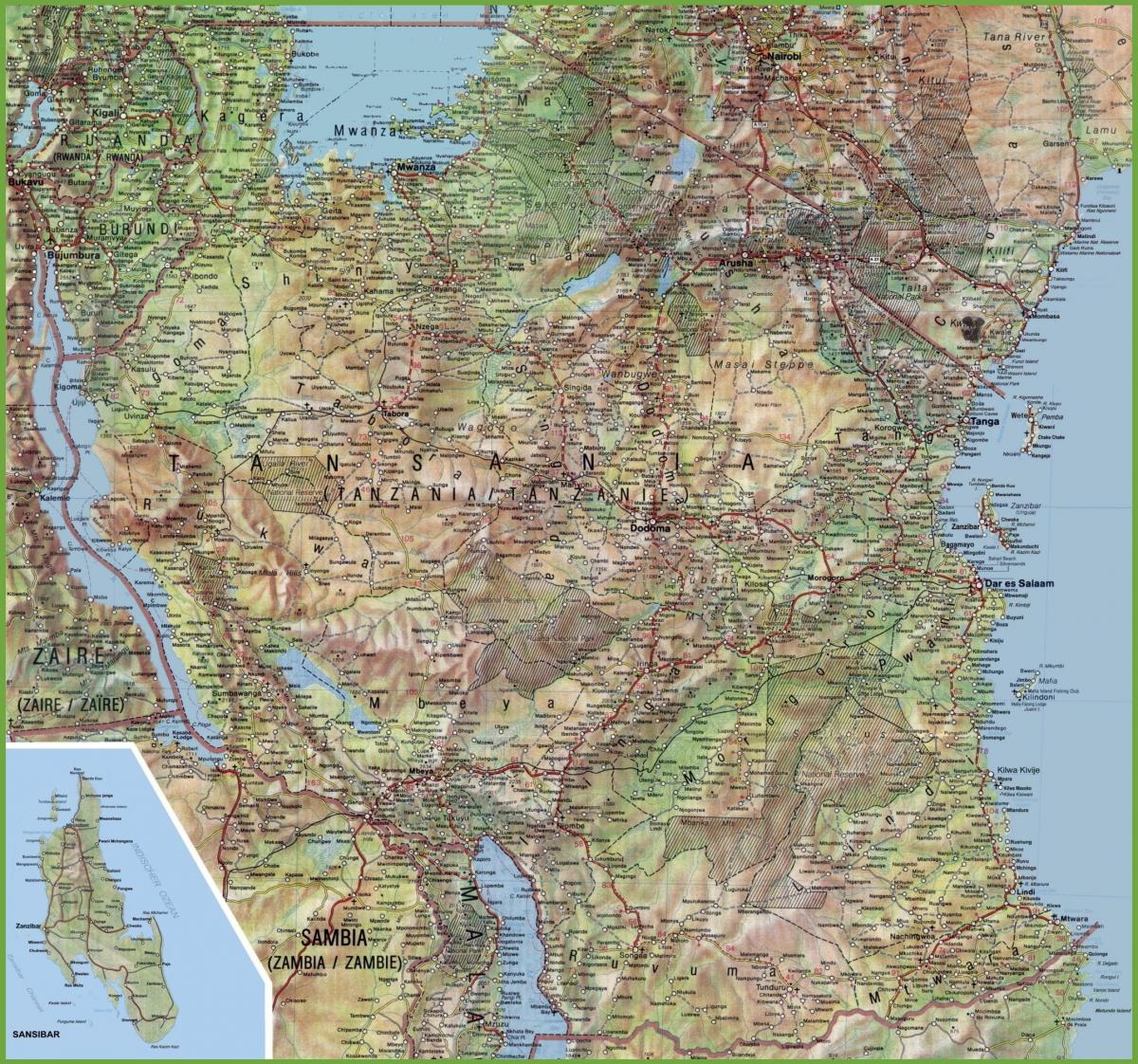 Ramani ya kina ya tanzania