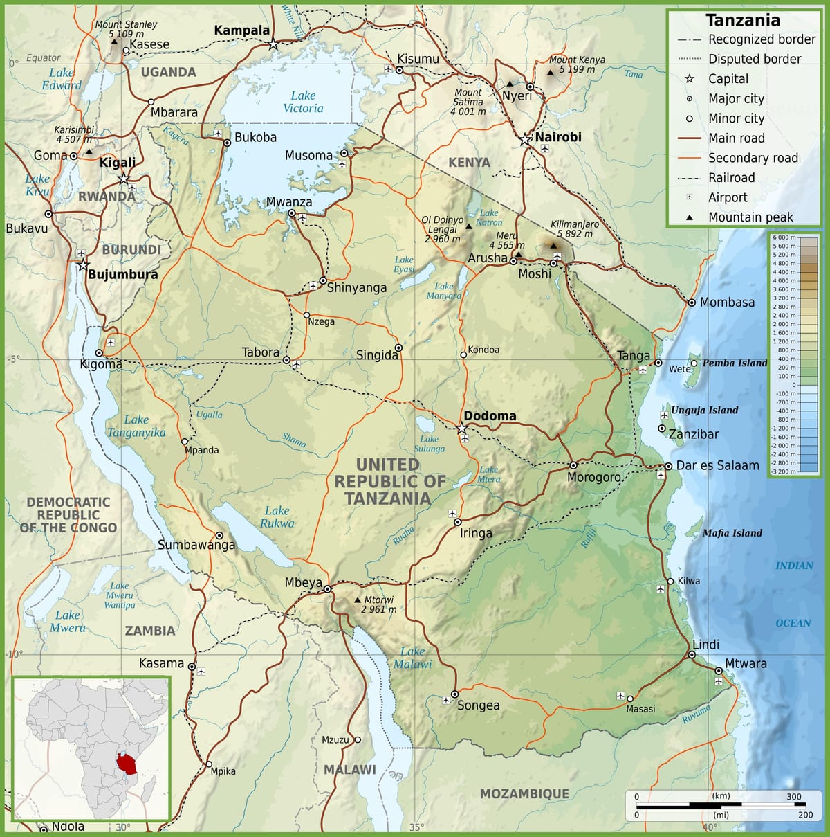 Ramani ya barabara tanzania na umbali