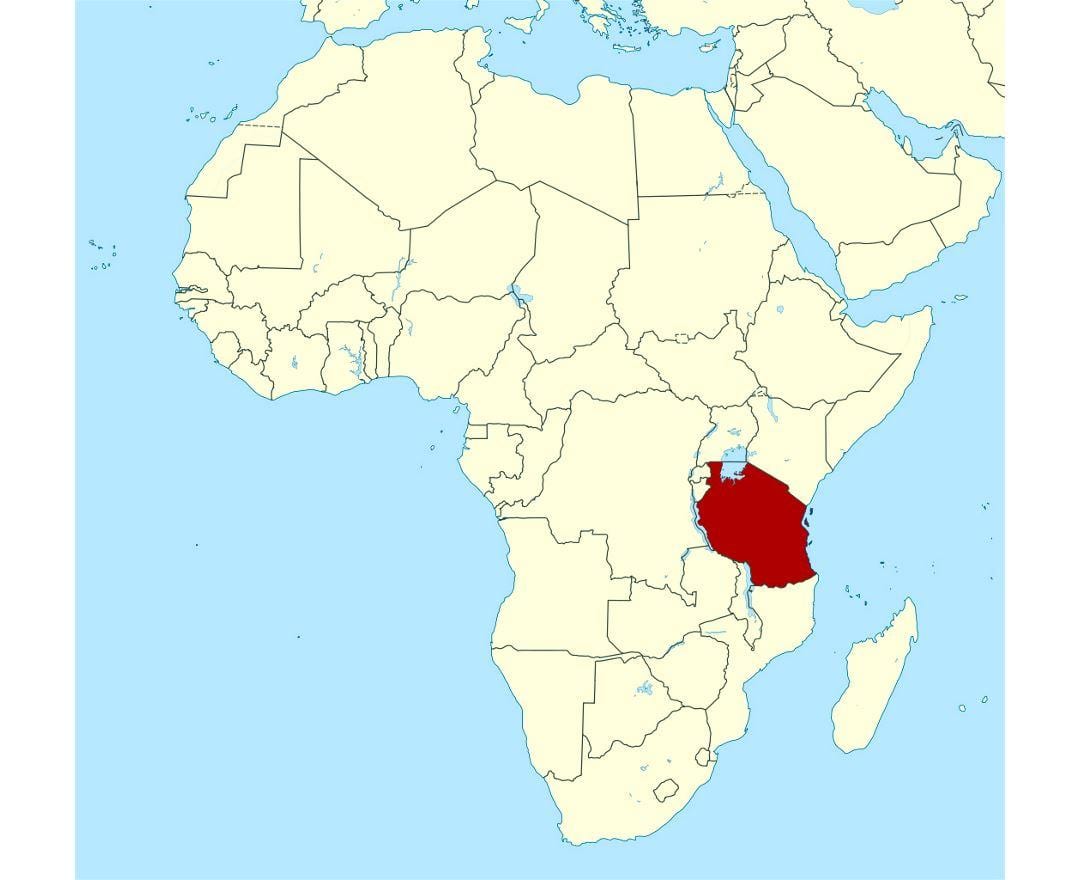 Ramani ya eneo la tanzania juu ya dunia 