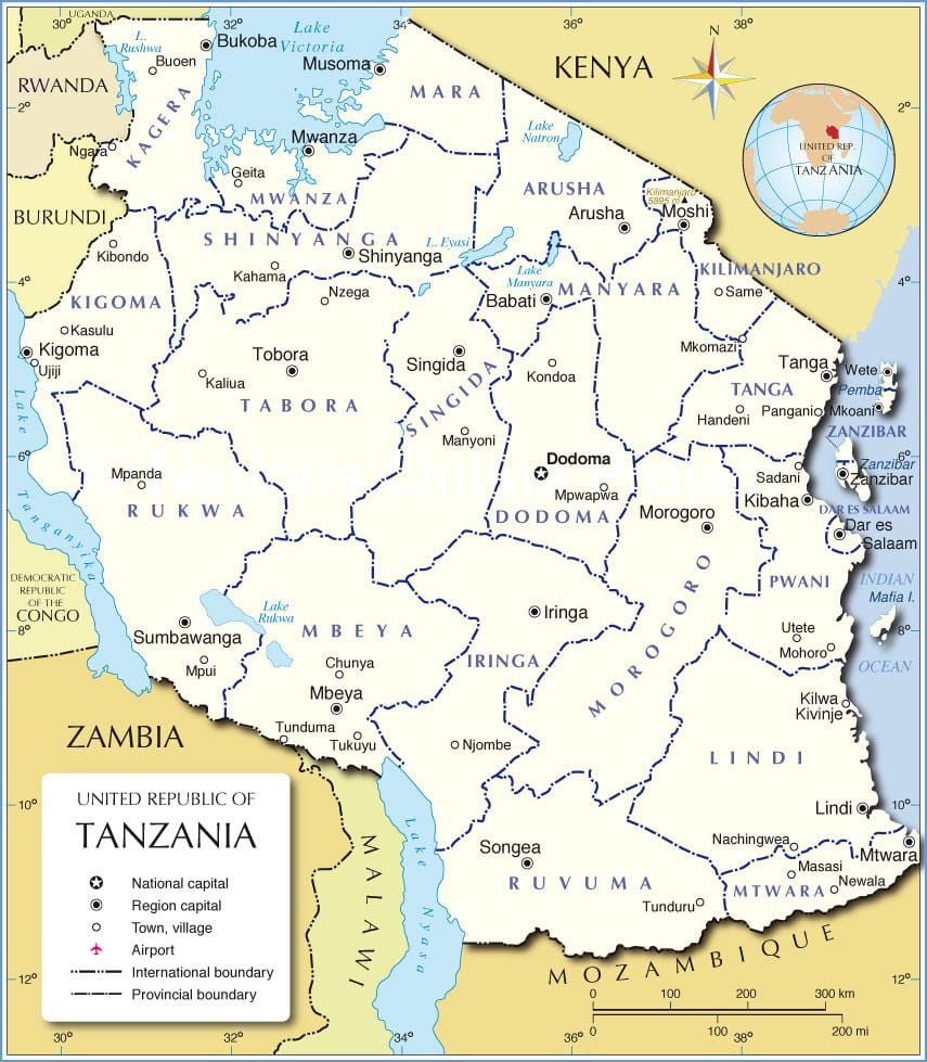 tanzania ya utawala ramani