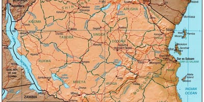 Ramani ya tanzania kuonyesha maeneo ya kihistoria