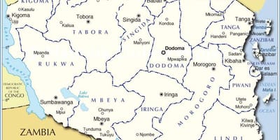 Tanzania ya utawala ramani