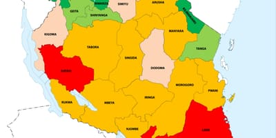Tanzania wiani idadi ya watu ramani