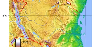 Tanzania topographic ramani